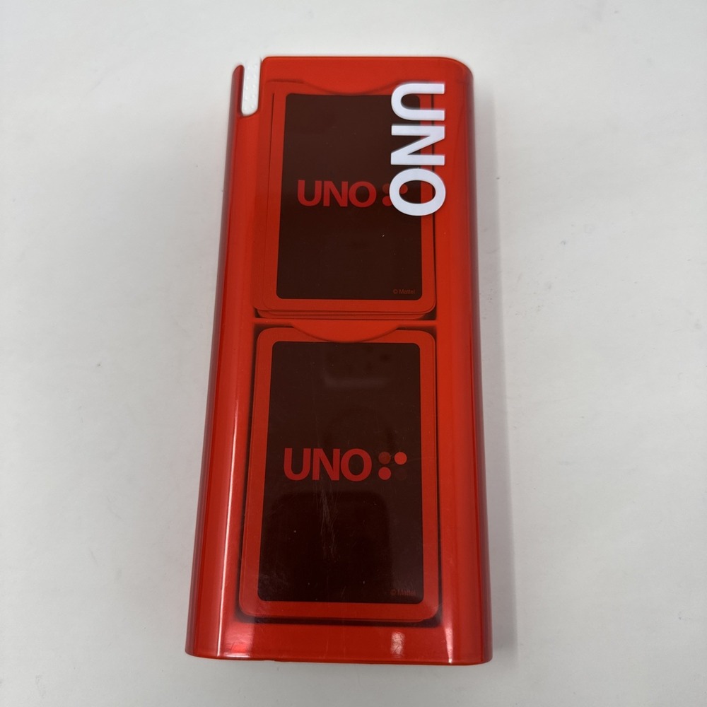 UNO Mod Red Case Card Game with Plastic Slide Case Mattel‎ 2009 W/Instructions